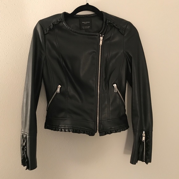 Zara Faux Leather Jacket with Frill Details - Picture 6 of 8